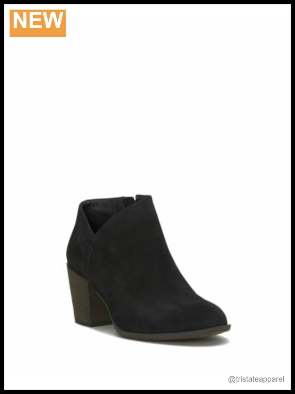 Women's Bellita Leather Ankle Bootie Almond Toe Stacked Heel Zip